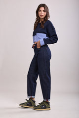 Tilly navy denim mom jeans