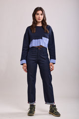 Tilly navy denim mom jeans