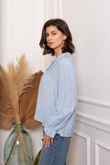 Khloe soft blue blouse