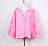 Jessie pink floral blouse