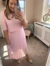 Sienna pink pleated dress