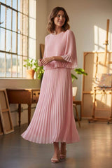 Sienna pink pleated dress