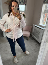 Sally rose striped blouse M