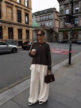 Cindy brown knit with lace