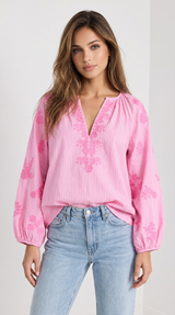 Jessie pink floral blouse