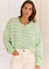 Khloe mint striped Cardi