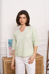 Khloe mint v neck