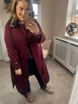 Charlie burgandy trench