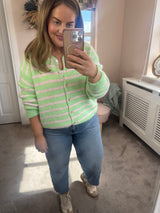 Khloe mint striped Cardi