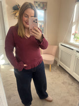 Clare Vneck burgandy