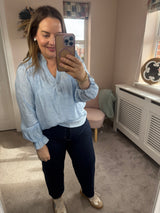 Khloe soft blue blouse