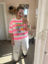 Jessie striped tee pink