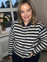 Khloe striped cardi navy