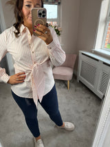 Sally rose striped blouse M