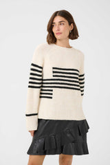 Victoria stripe pullover cream