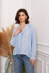 Khloe soft blue blouse