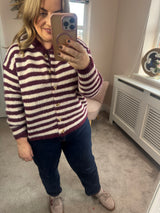 Khloe burgandy striped cardi