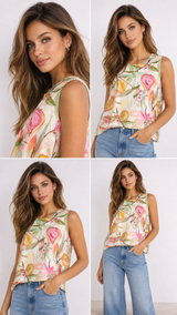 Jessie sleeveless floral top
