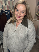 Khloe leather collar cardi