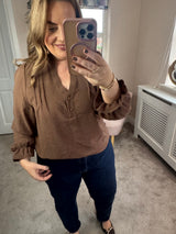 Khloe brown blouse