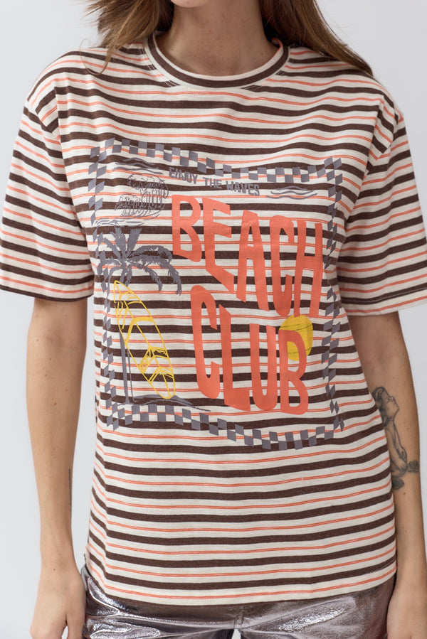 Jessie orange striped tee