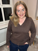 Clare Vneck brown