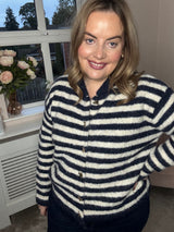 Khloe striped cardi navy