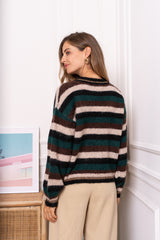 Khloe striped cardi green