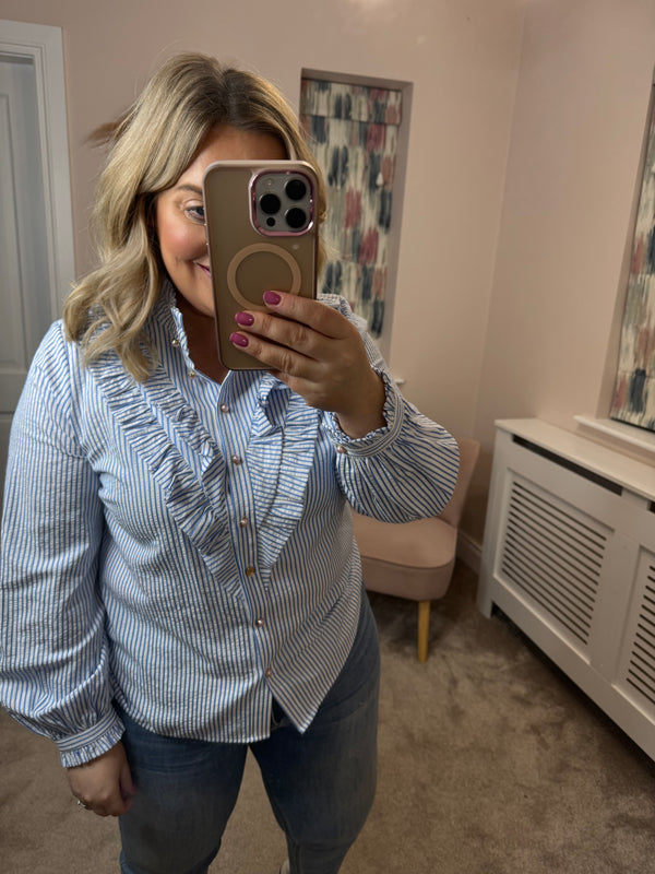 Sally striped blue blouse