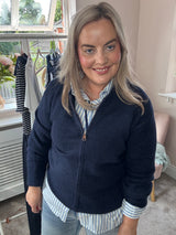 Millie navy bomber cardi