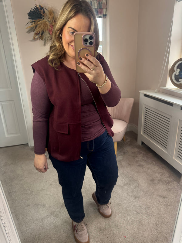 Khloe burgandy gillet size large