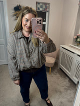Carly brown checked jacket