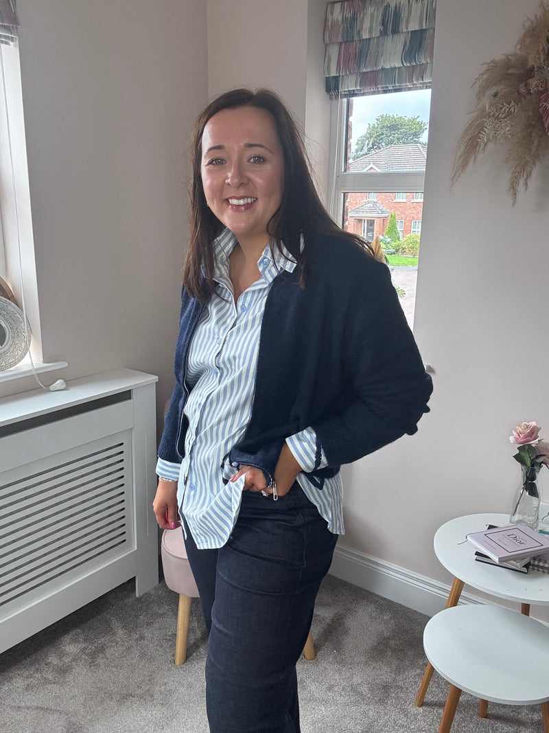 Millie navy bomber cardi