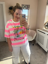 Jessie striped tee pink