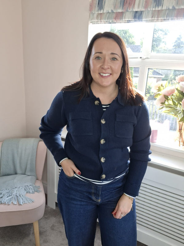 Chestnut knit jacket navy