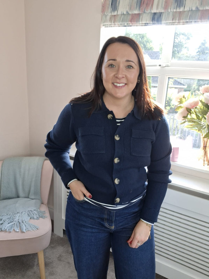 Chestnut knit jacket navy