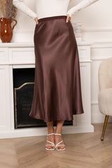 Khloe chocolate slip skirt