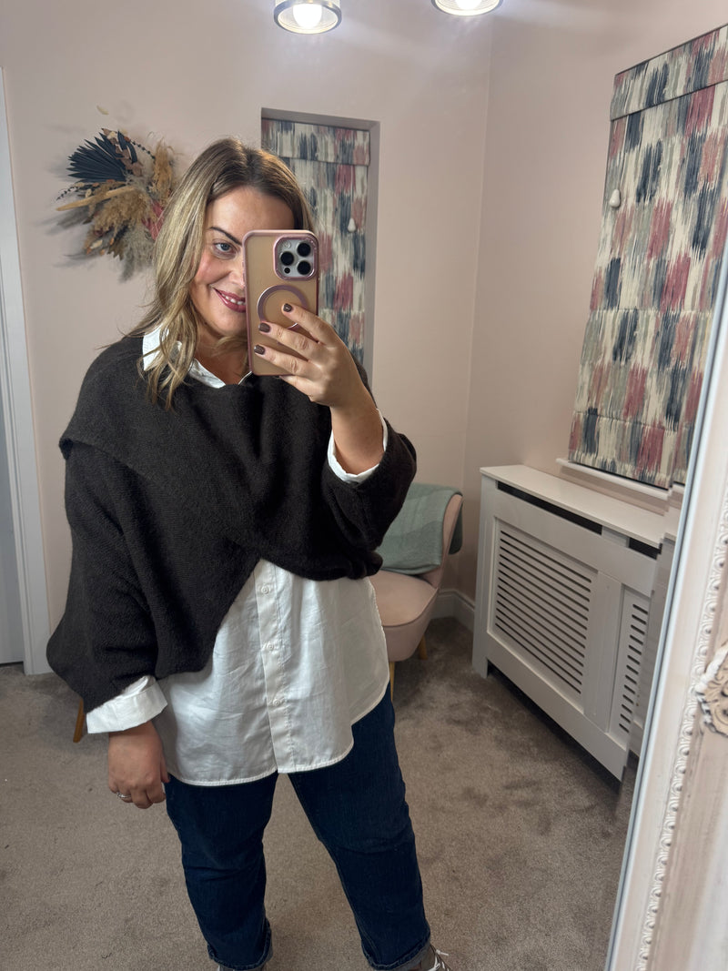 Star brown wrap knit