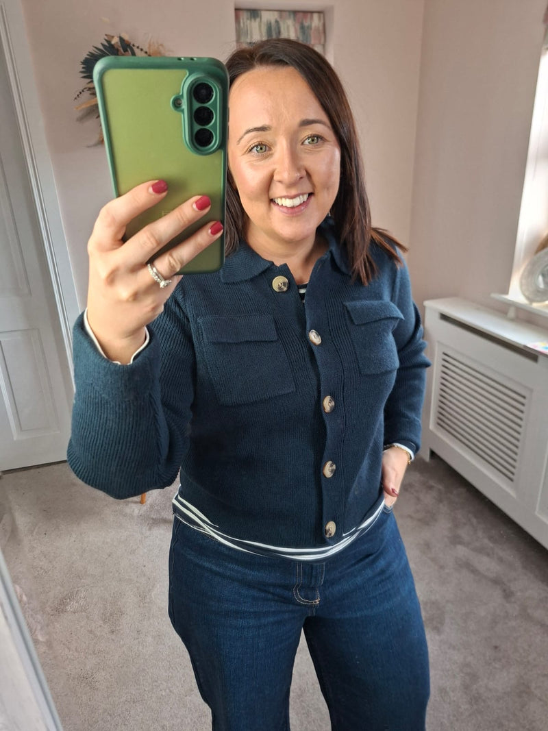 Chestnut knit jacket navy