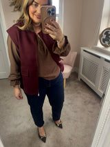 Khloe burgandy gillet