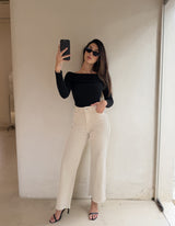 Jodie wide leg jeans beige