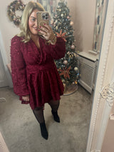 Rennie burgandy dress