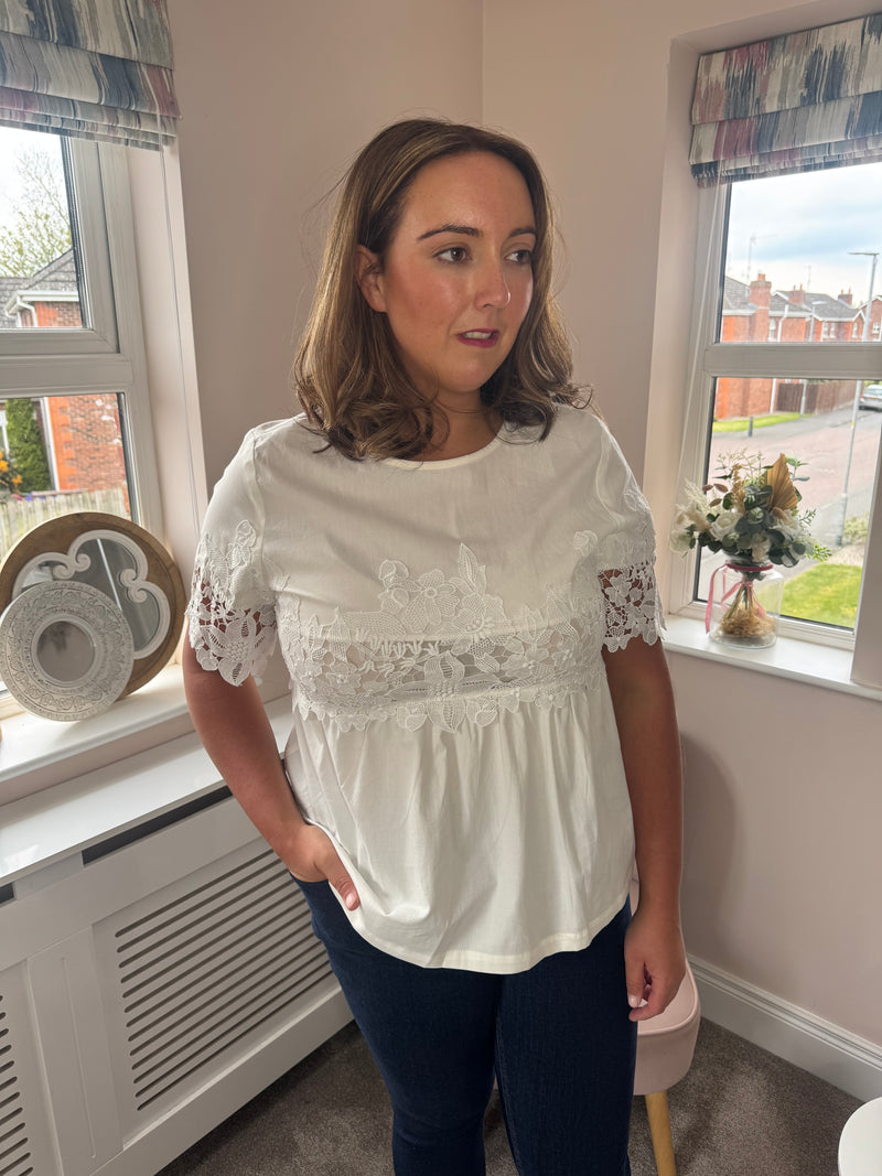 Sally white lace top