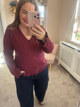 Clare Vneck burgandy