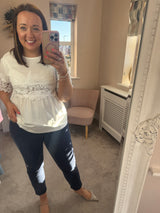 Sally white lace top