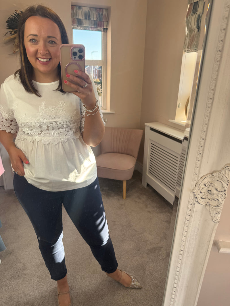 Sally white lace top