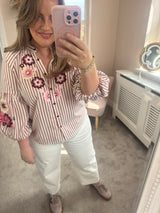 Jessie burgandy blouse