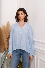 Khloe soft blue blouse