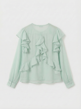 Maisie mint ruffle blouse
