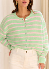 Khloe mint striped Cardi